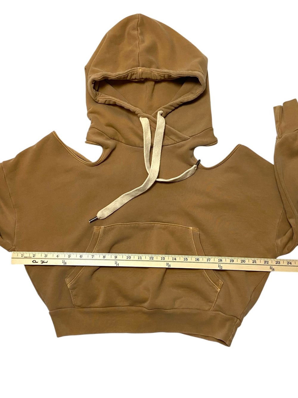 NSF X Revolve Tricia Cold Shoulder Hoodie Copper S Open Back - Picture 13 of 15